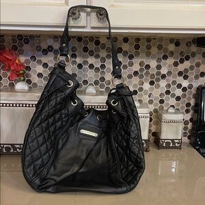 Juicy Couture 100% leather hobo Black Quilted Shoulder Bag